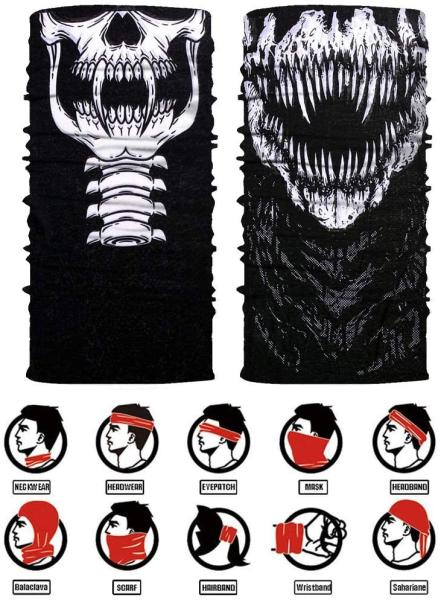 Sublimation Cotton Polyester Microfiber Skeleton Face Bandana