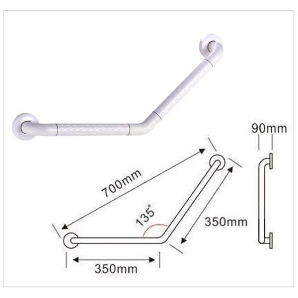 135 Degree Curved Stainless Steel Grab Bar Multipurpose For Shower Bathroom