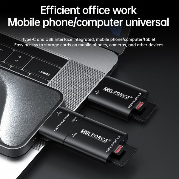 Lecteur de carte USB 3.0 Type A Type C avec adaptateur USB C OTG