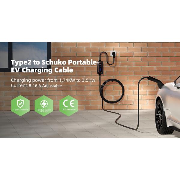 3.3KW 16A портативное зарядное устройство для электромобилей типа 2 IEC 62196 тип 1 SAE J1772 GBT зарядное устройство для электромобилей