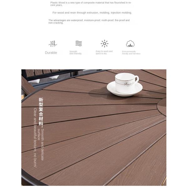 Contemporary Plastic Wood Formosa Outdoor Dining Furniture Table And Chair Set For Villa Garden