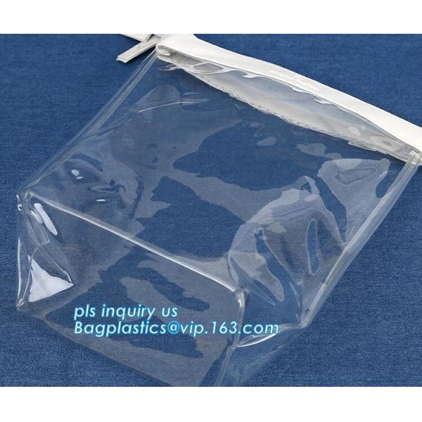 wholesale transparent Logo Packaging Garment Suit Clothes Bags Slider Packing PE Zipper packing Plastic Bag, slider zipp