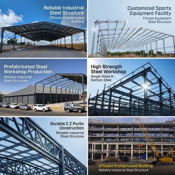 Roll-up Door Type Heavy Duty Steel Structure Featuring Outer Inner Gutter Down Pipe Drainage System Durable Construction