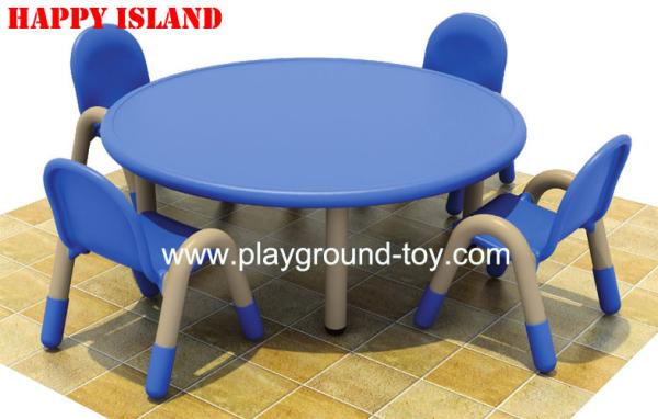 Colorful Round Kindergarten Plastic Kids Table Furniture For Kindergarten Classroom With Rubber Root For Learning