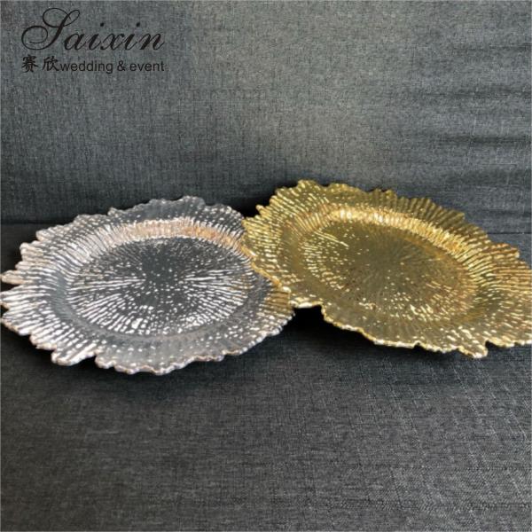 Cheap Wedding Decoration Supplies Acrylic Gold Charger Plate Wedding Plastic Charger Plate