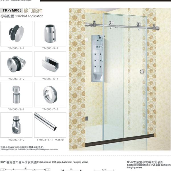 Hotel Bathroom Essential Modern SS304 Mirrored Sliding Shower Door for Renovation