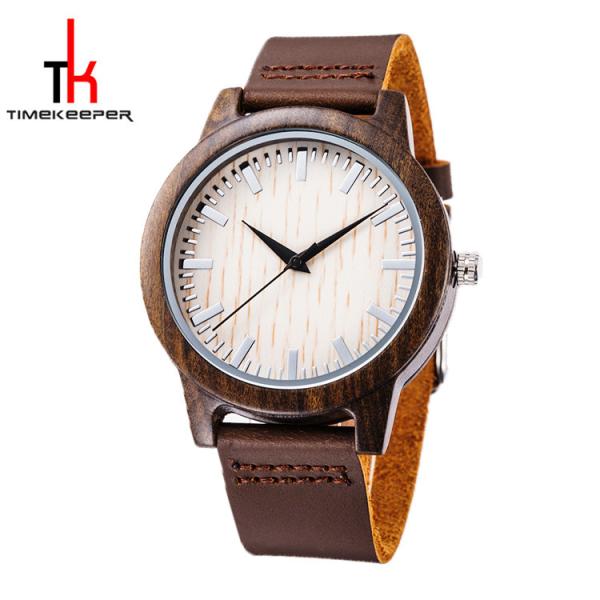Custom Bracelet Wood And Leather Watch / Wood Face Watch Not Specified