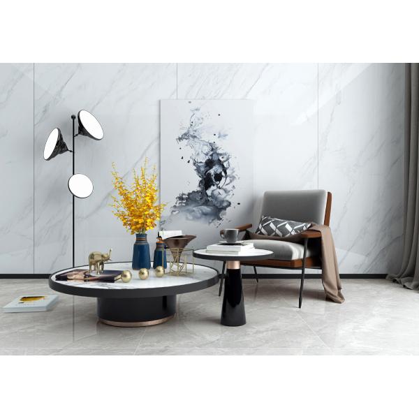Carrara White Bathroom Floor And Wall Polished Glazed Porcelain Tiles