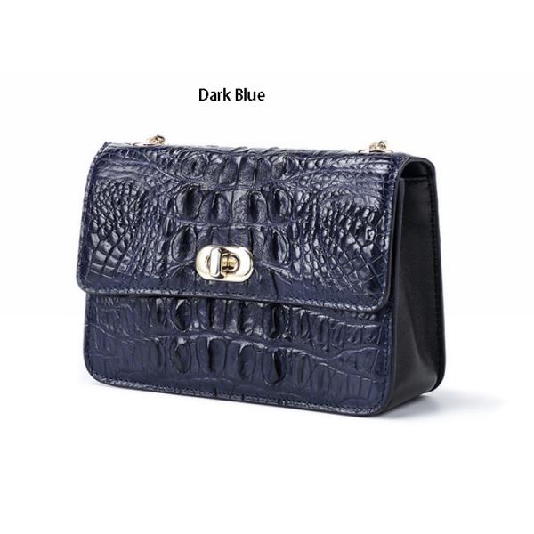Fashion crocodile skull leather bag for women with one shoulder slung chain small square bag