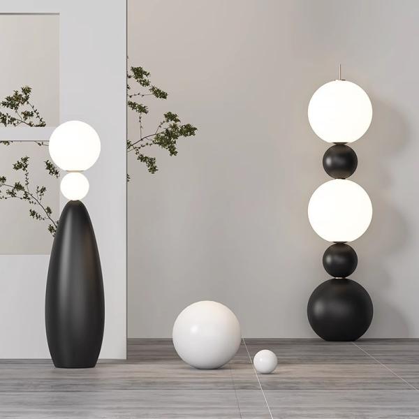 Atmospheric Elegant Embracing Wabi-Sabi  Stand Lamp White And Black Floor Lamp