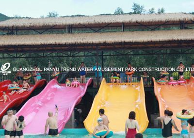 Customized 3 Riders Kids' Water Slides Aqua Park Equipment , Pink / Orange / Blue