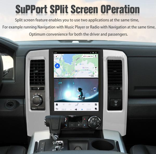 Viknav Car Radio For Dodge Ram (2008 2009 2010 2011) 12.1 inch Android 13 Auto Upgrade IPS LCD Screen Touch Multimedia
