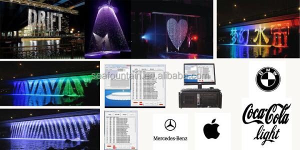 Graphic changeable digital water curtain fountain for decorative effect