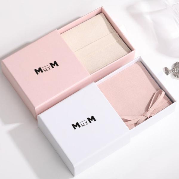 Caixa de presente de empacotamento da joia do projeto da guarda-joias com o malote de empacotamento da joia de Ring Paper Box Luxury Microfiber