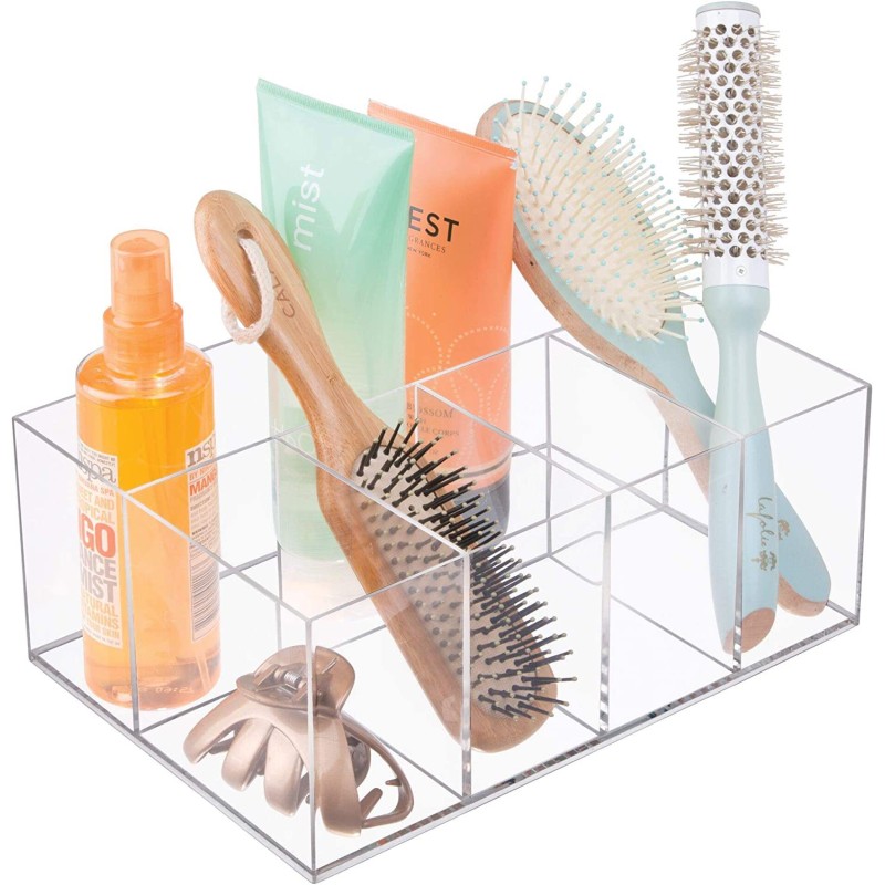Modern Transparent Plastic Storage Case with Compartments for Beauty Products Toiletries and Personal Items