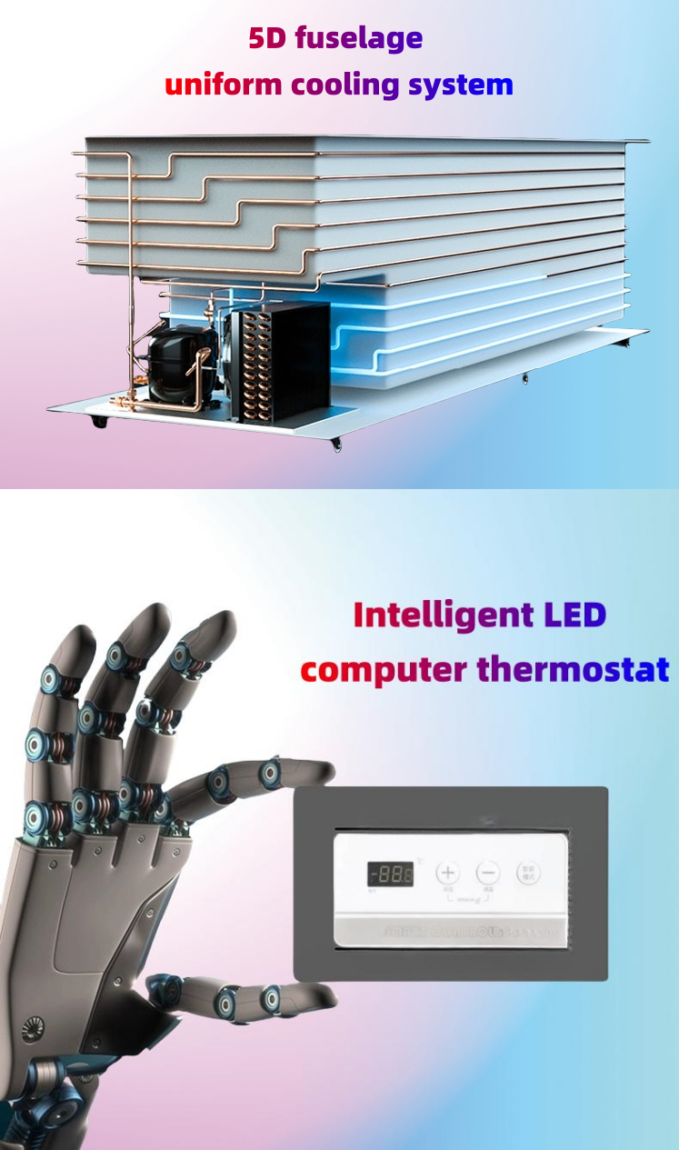 Commercial Display EU Island Chest Freezer Manual Temperature Control