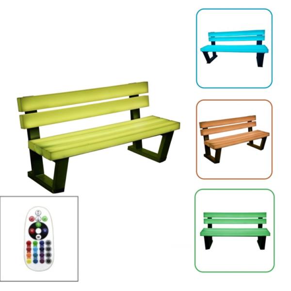 LED Bench lights park chair auditorium outdoor leisure shopping mall rest waiting color charging remote control
