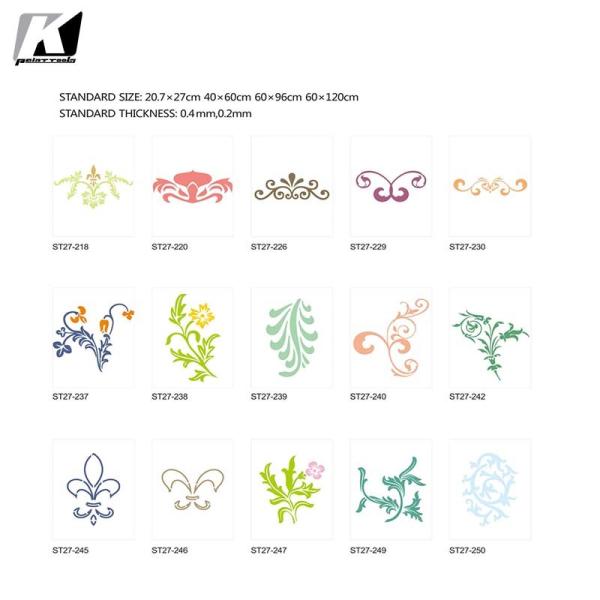 PET Reusable Wall Texture Design Stencil , Adhesive Decorating Stencils For Walls