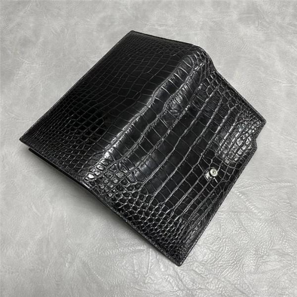 Authentic Crocodile Skin Businessmen Large Bifold Wallet Clutch Purse Exotic Real Alligator Leather Male Card Holder