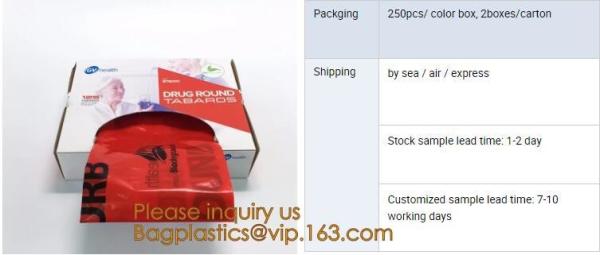 Medical disposable aprons for doctor, LDPE coated biohazard apron,Surgical Apron, Logo Printed Disposable medical Plasti