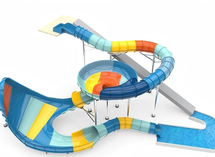 Sky Spin Combo Water Slide Vortex Bowl Giant Wave Wall Water Slide