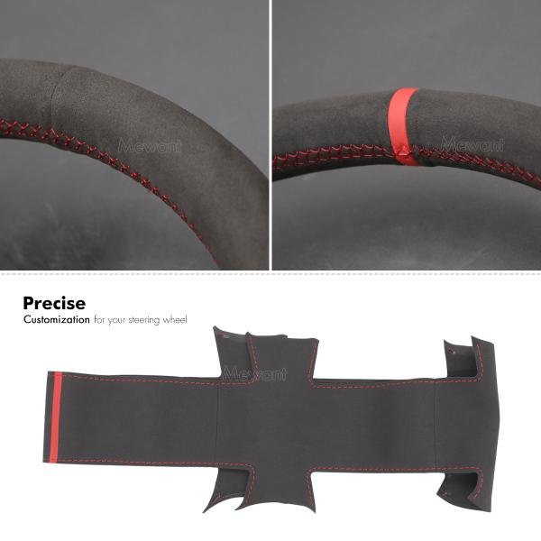 Glossy Red Carbo Fiber Design Style Steering Wheel Cover Wrap for Honda Civic 11 2022