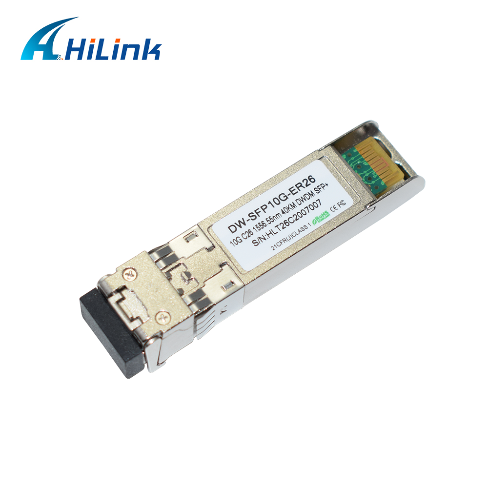 10G DWDM SFP+ Optical Transceiver Module with 40km Distance 100GHz Channel Spacing and CH17~61 Wavelength