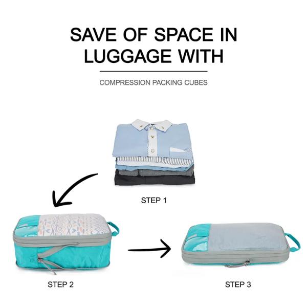 Перемещение 6 установило кубы упаковки обжатия, складной набор сумки организатора багажа