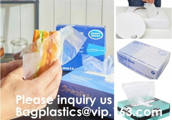 High Density Poly Film, Polyethylene, 8 x 10 3/4 Sheets,Plastic Deli and Bakery Wrap,Pop-Up Plastic Food Wraping Sheets