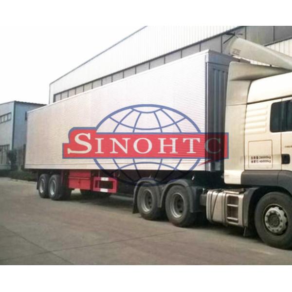 14m Tri Axle Heavy Duty Semi Trailers , Bulk Cargo Dry Van Semi Trailer