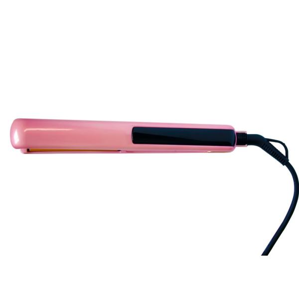 Pink CE ROHS PTC Heater Flat Iron Hair Straightener