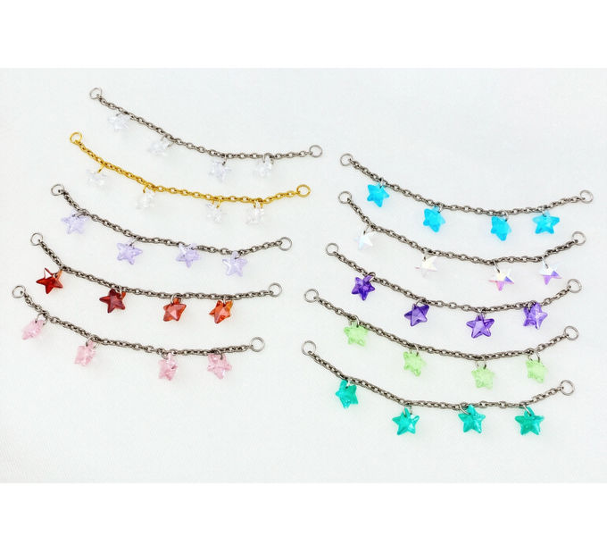 F136/G23 Titanium Ear studs DIY Ear Bridge Chain Body Piercing Jewelry TB1815