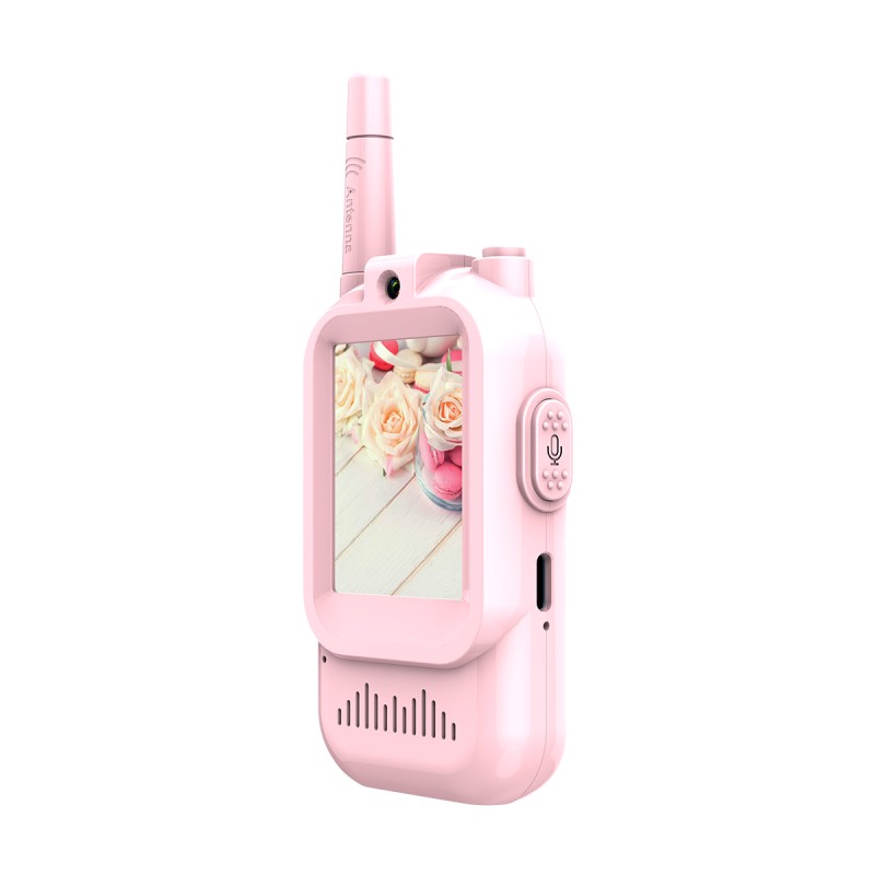 MIni Portable Children Walkie Talkie for Kids 2 Pack in Set with 2 Inch Screen Video Intercom Photo Game Music As Christmas Gift