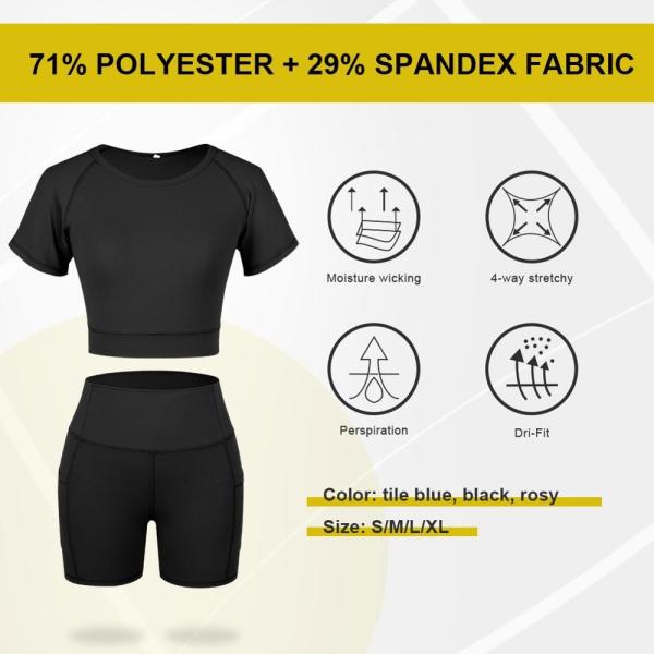 Plus Size HEXIN Estilo Mulheres Outfits de Yoga em Duas Peças Tops de Crop Curvos Shorts Activwear