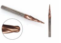 4.0mm Carbide sólido conique bola nariz final moinho TiCN revestido CNC corte de moagem de corte de gravura Bit
