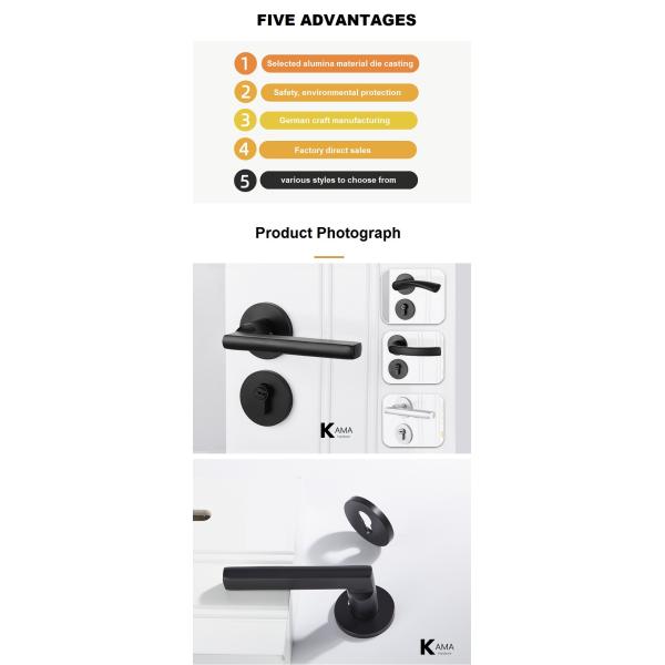 Разделенная Mortise деревянная ручка замка установила алюминиевый Matt