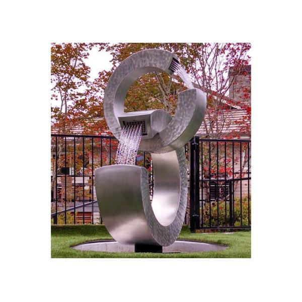 Modern Rusty Corten Steel Water Feature Garden Fountain 2C Shape