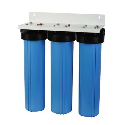 Triple Stage Big Blue Filter Housing Whole House Water Filter System With Bracket