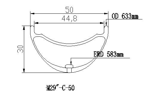 Widest 29ER Hookless Carbon Rims 50MM width 30mm depth MTB clincher for Mountain Bike wheel bicicleta carretera