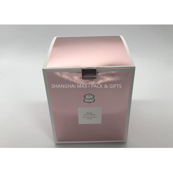 Pink Folding Cardboard Gift Boxes , Gold Foil Gift Boxes Holographic Advertising Display