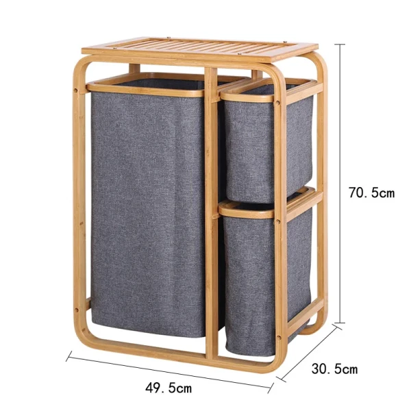 3 Collapsible Pull-Out Bags Storage Organizer Laundry Basket for Living Room Bedroom Bathroom