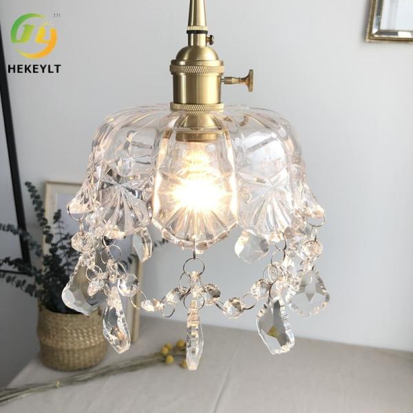 Retro Glass Pendant Light Simple Modern Bedside Restaurant Balcony Hallway Light