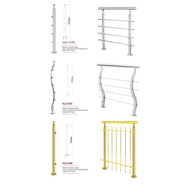 ROHS Iso9001 38mm Stainless Steel Stairs Railing