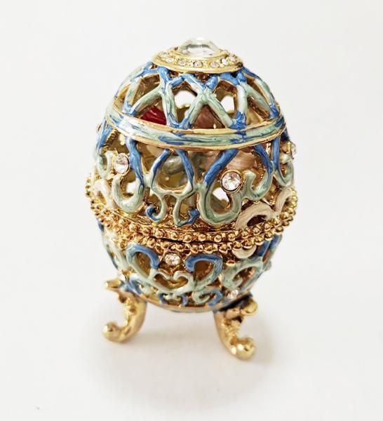 Vintage Style Hand Painted  Easter Egg Jewerly Trinket Box Love Angel Jewelry Box Faberge Egg Jewerly Trinket Box