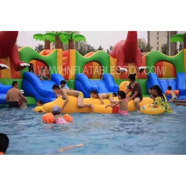 Outdoor Amusement Inflatable Water Park With Giant Swimming Slide