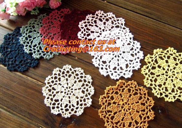 Hand made crochet doily, table cloth, Different styles of different Placemat color custom