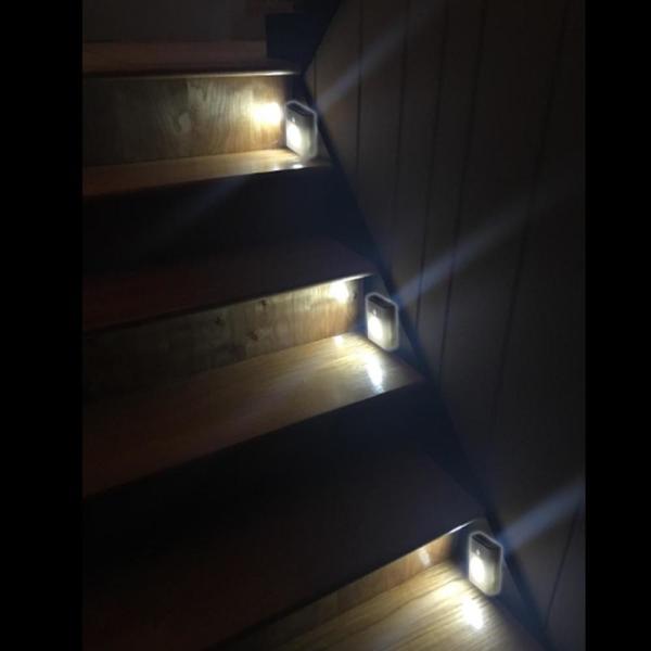 Motion Sensor LED Stair Light Stick-anywhere Nightlight Wall Lamps Modern Frosted Glass Hotel ROHS ABS FCC Ce