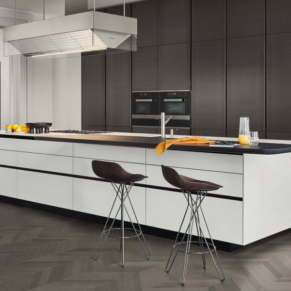 Armoire de cuisine à porte en mélamine MDF personnalisée pour la conception de cuisine à domicile