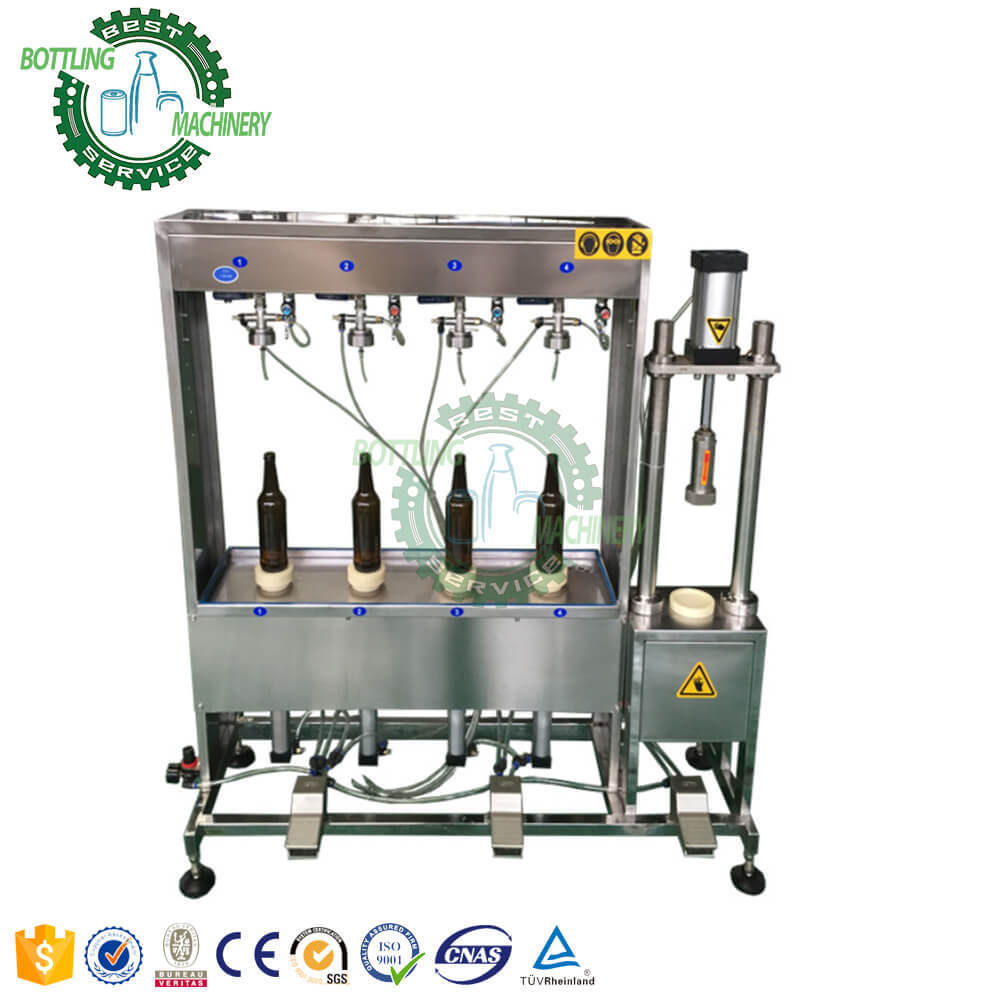 Stainless Steel Semi Auto 2 4 Head Nozzle 500ml Bottle Balance Pressure Carbonated Drink Bottling Machine