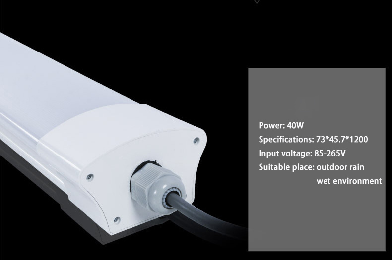 LED Tri Proof Light Waterproof IP65 Linear Vapor Tight Ceiling Light